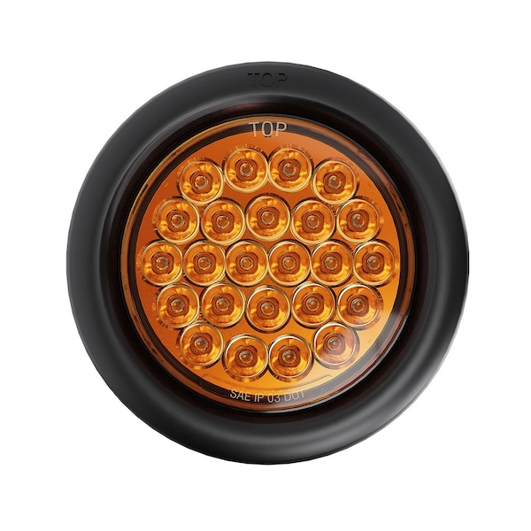 4" Round - 24 LED Amber Hazard Turn Signal Trailer Light